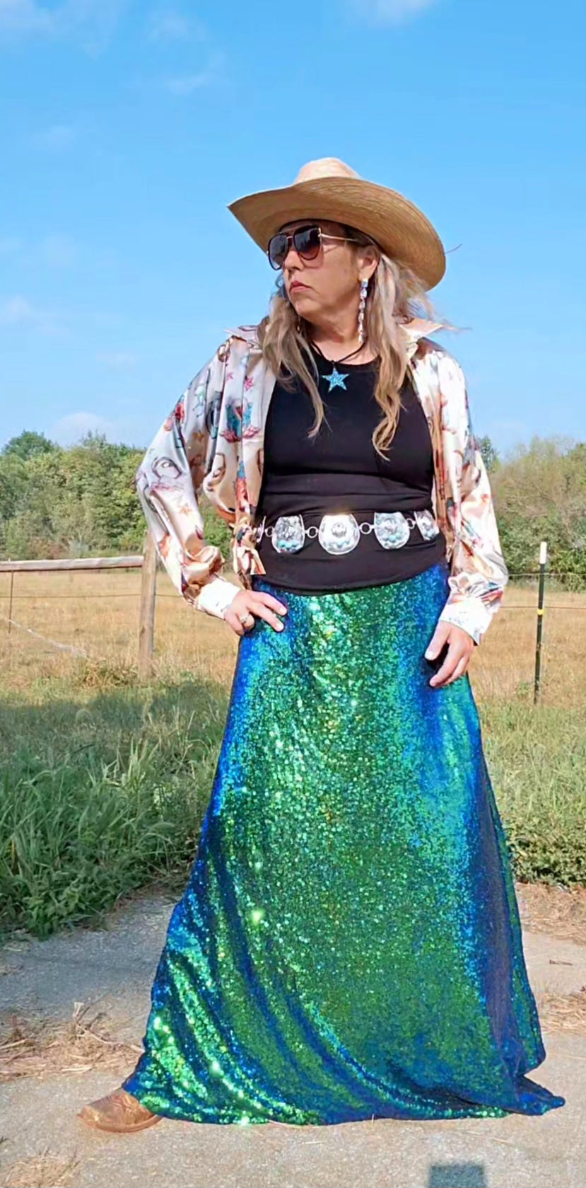 Excalibur Mermaid Sequin Maxi Skirt