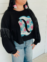 Load image into Gallery viewer, Sequin Boots Patched Sweatshirt
