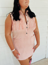 Load image into Gallery viewer, Pink Suede Studded Fringe Dress
