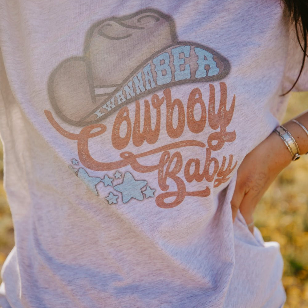 I wanna be a cowboy baby tshirt