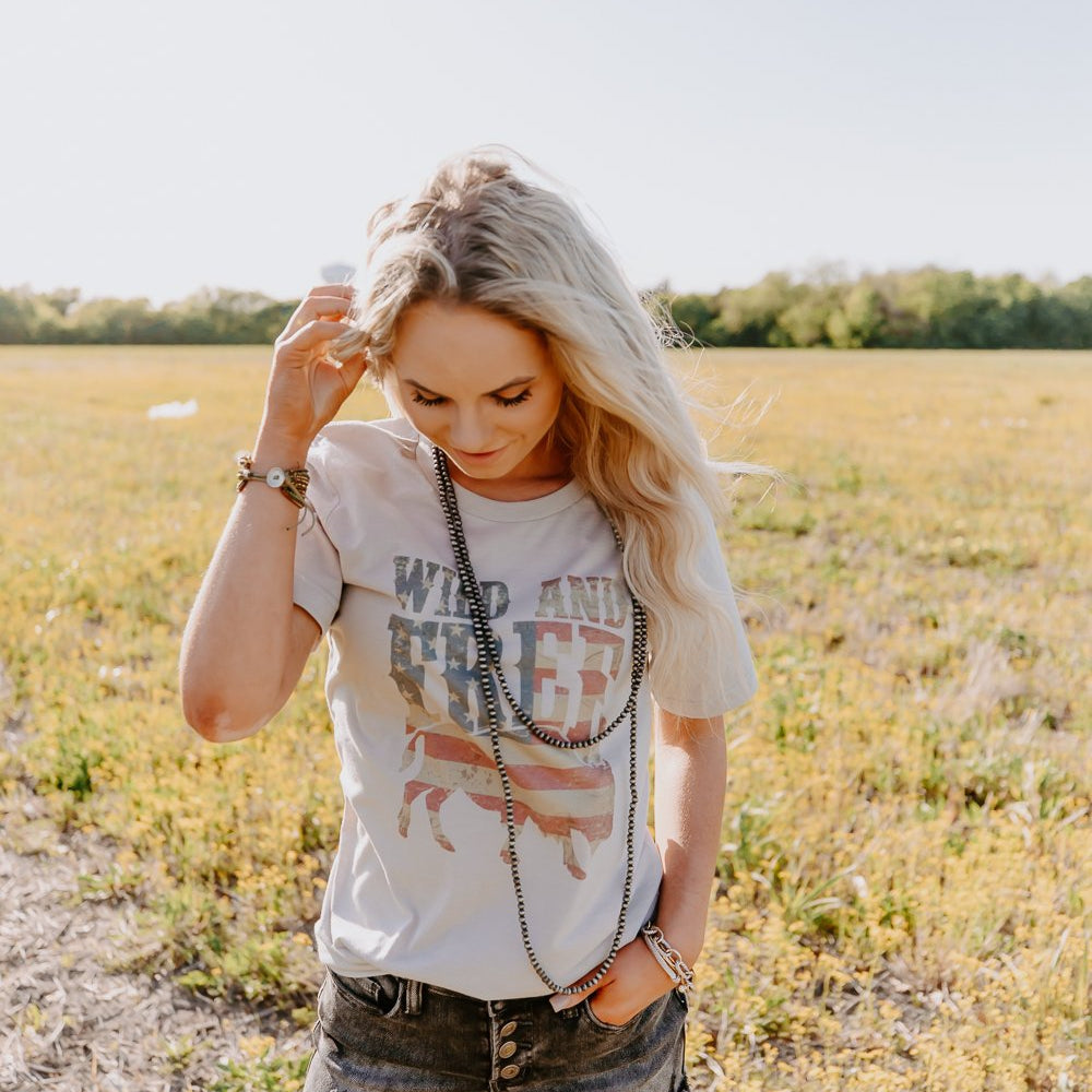 wild and free graphic tee