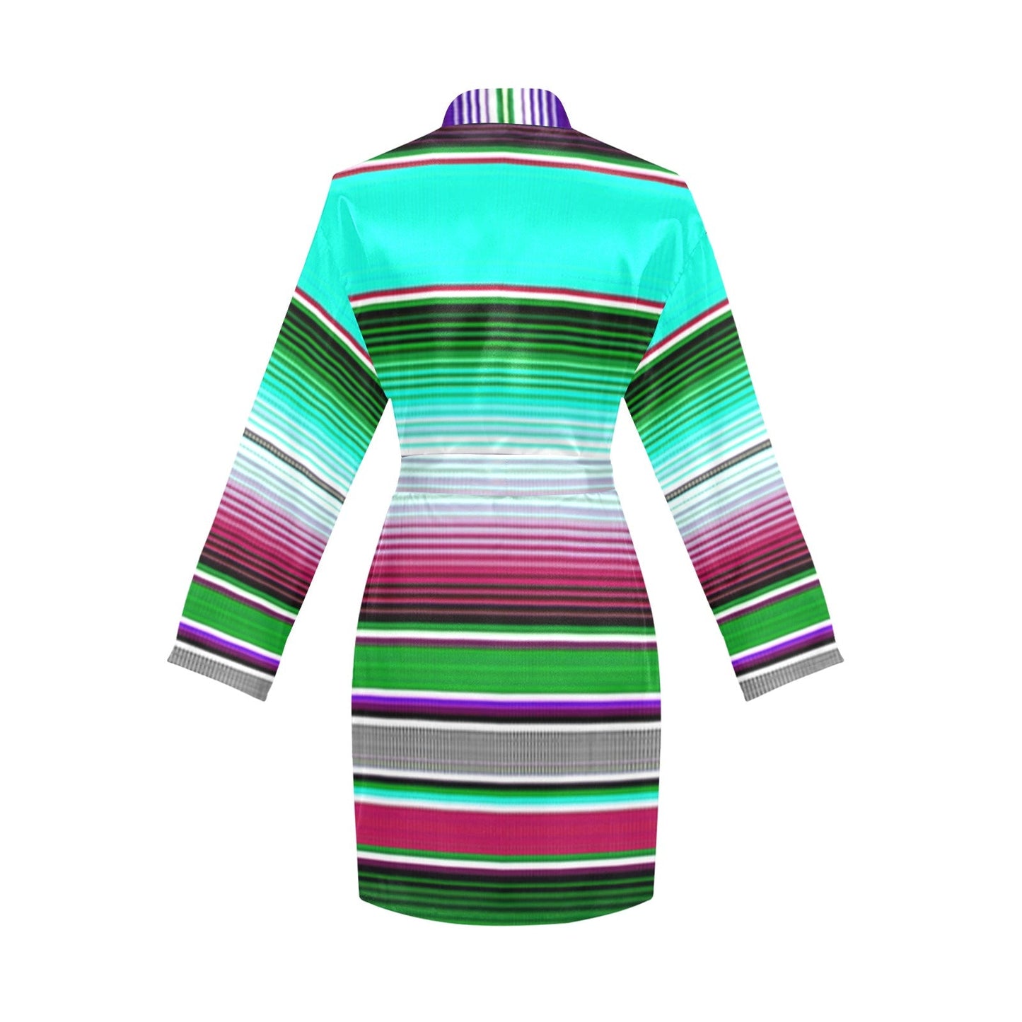 Turquoise Serape Women's Belted Satin Feel Dressing Lounge Robe