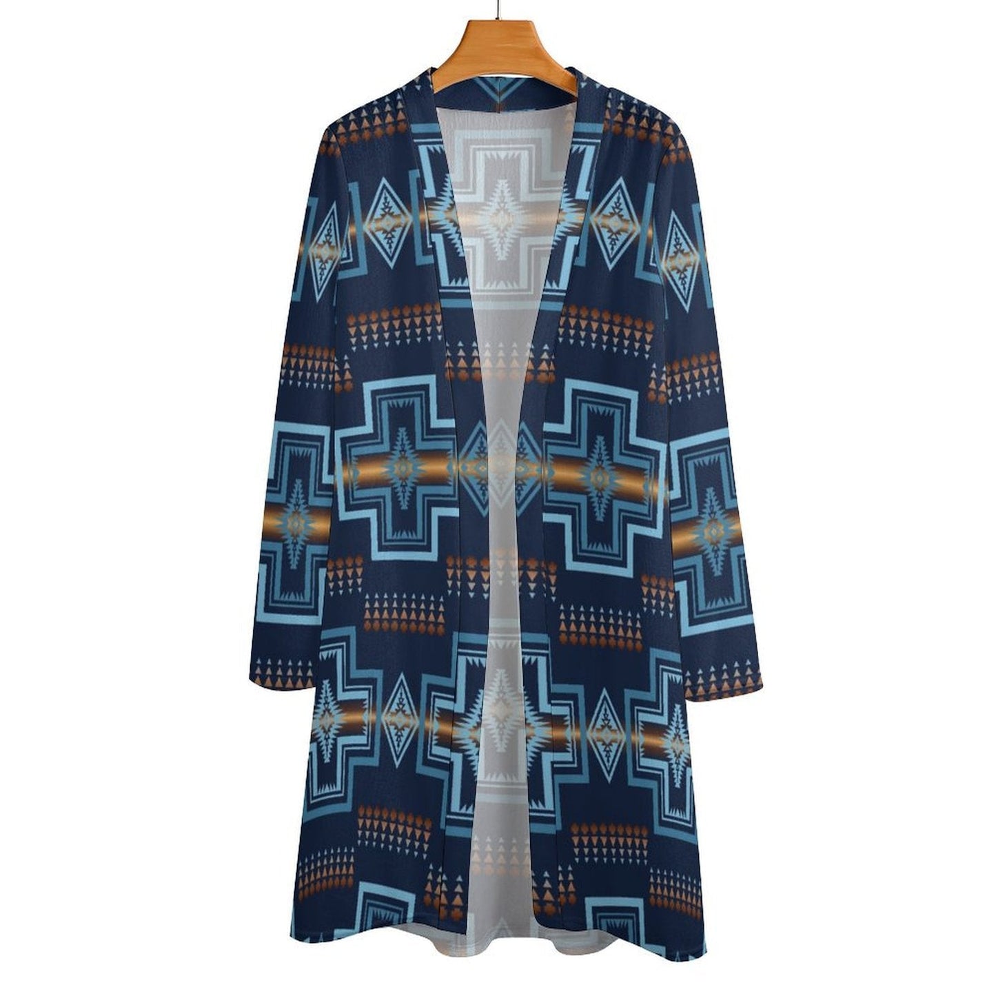 Navy Aztec Womens Western Lightweight Cardigan