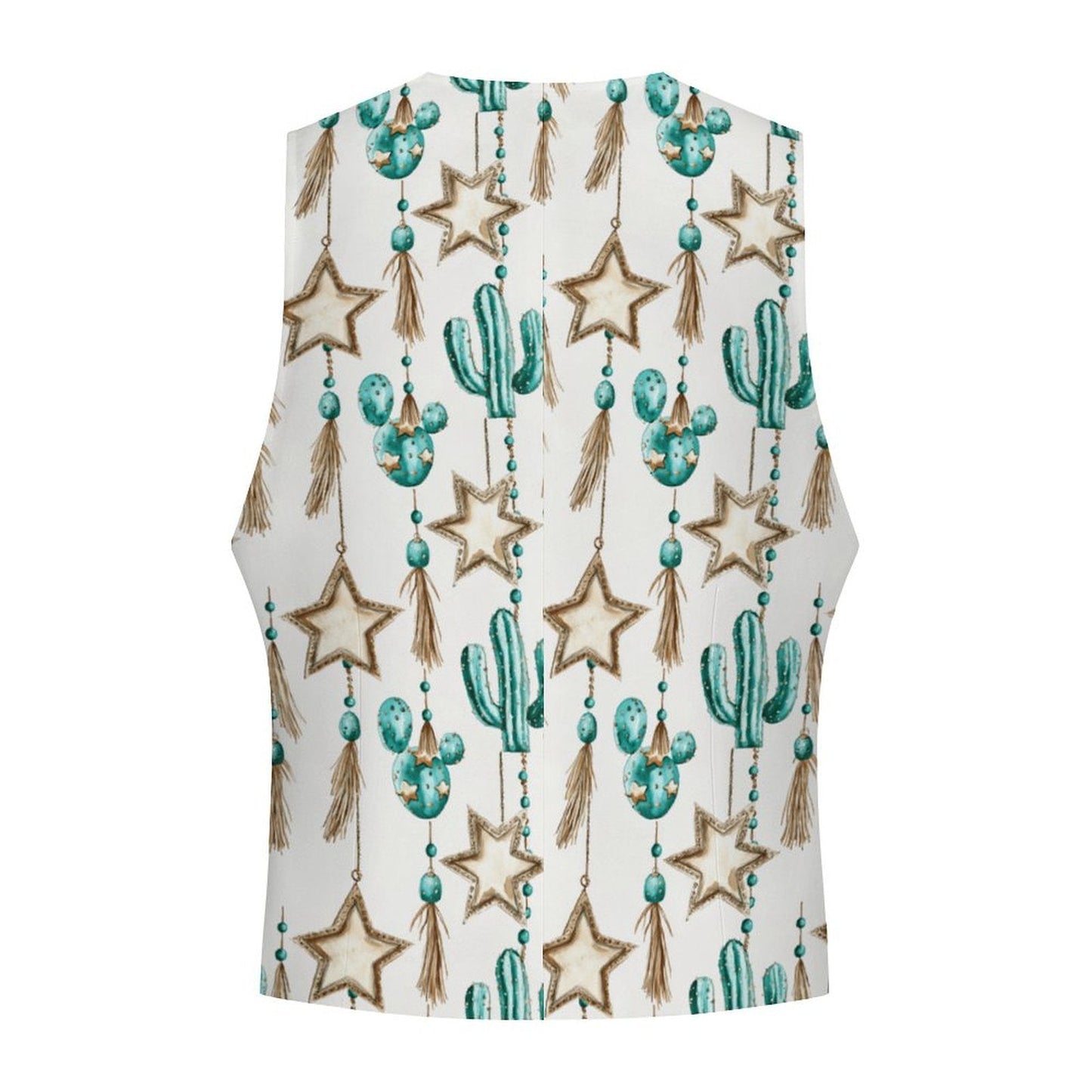 Turquoise Christmas Cactus Men's Western Vest