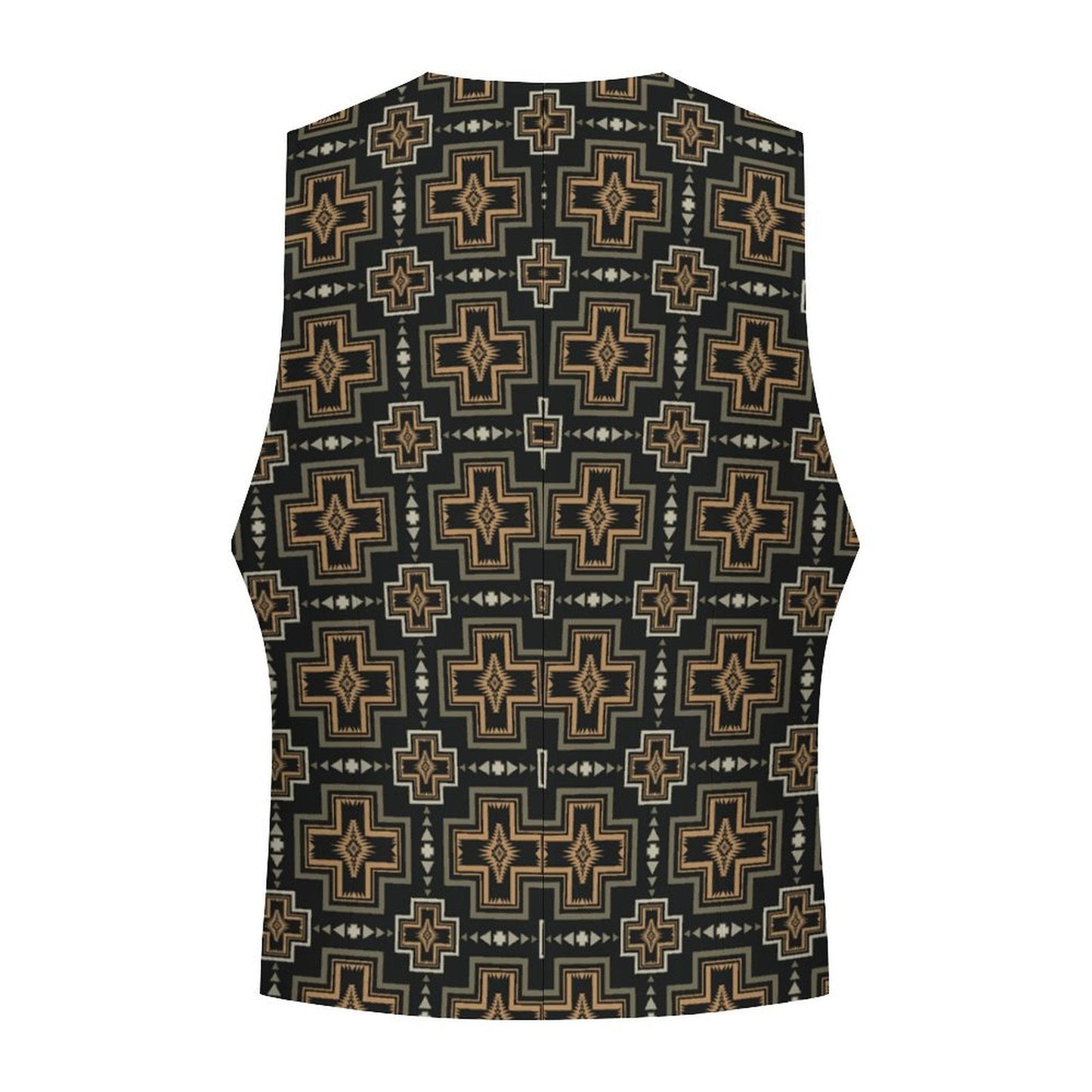 Tan Black Aztec Men's Western Vest