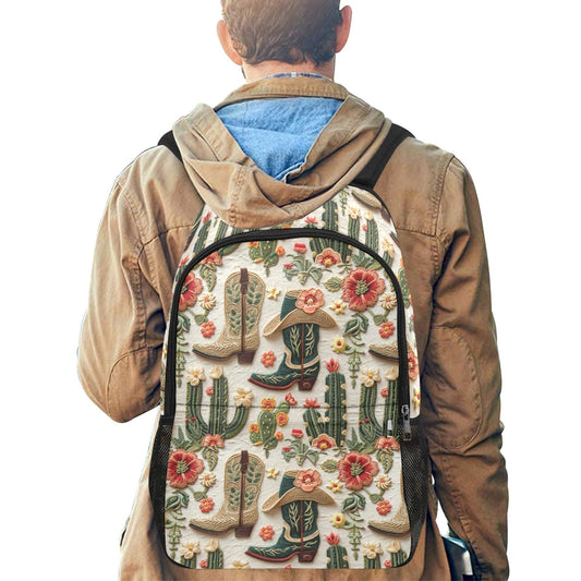 Floral Boots Cactus Backpack