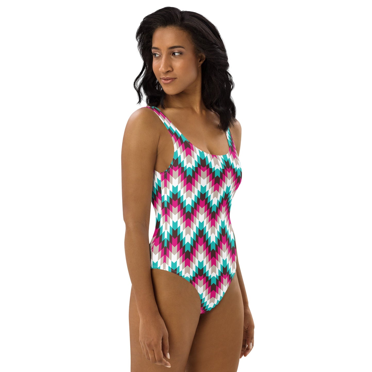 Yeehaw Turquoise Aztec One-Piece Swimsuit