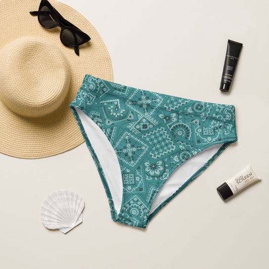 Turquoise Bandana Print Bikini Bottom