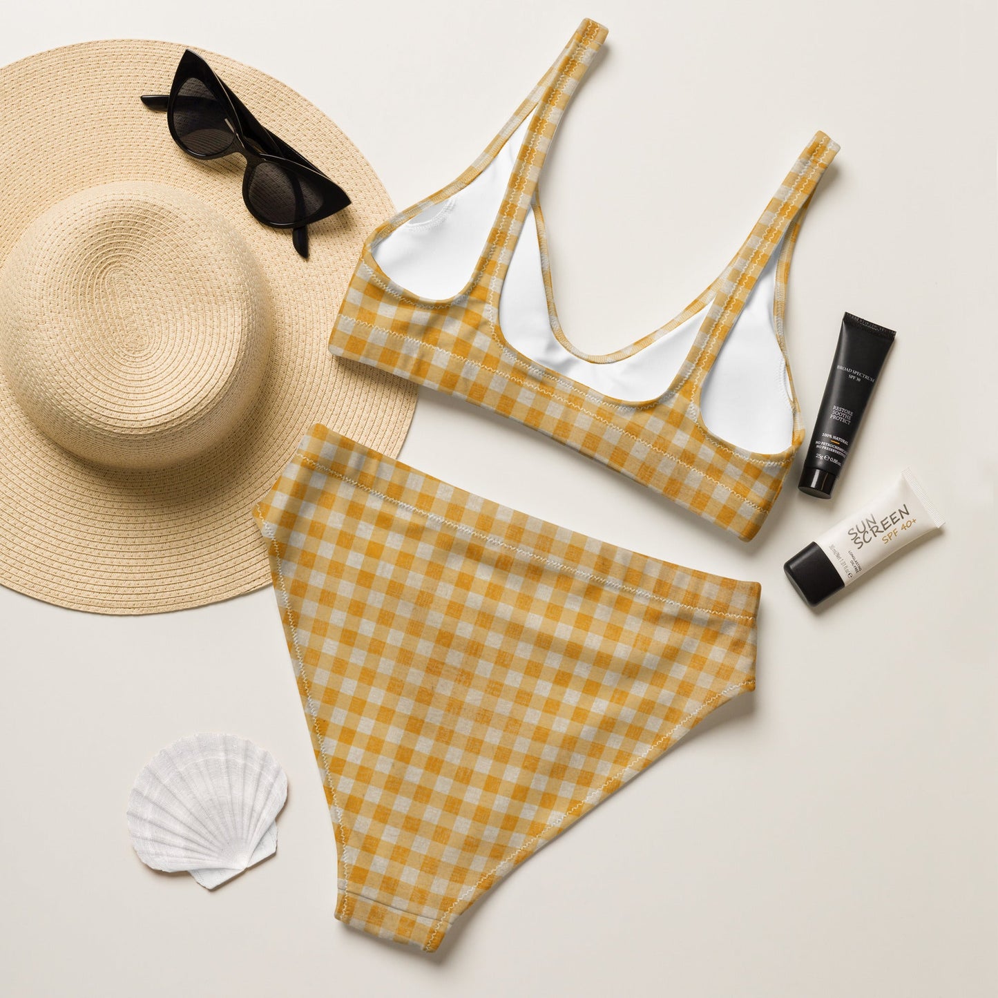 Yeehaw Yellow Gingham Print Bikini