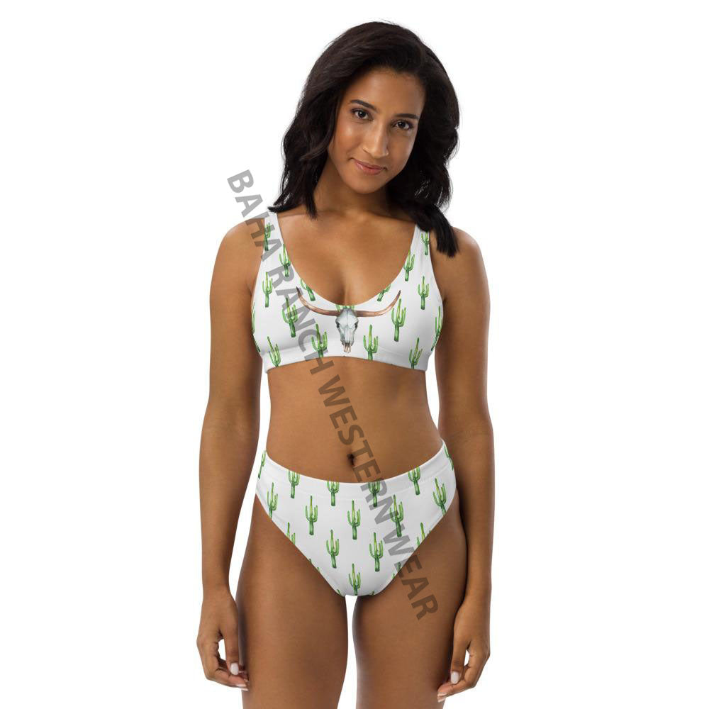 Yeehaw Desert Dweller Bull Skull Cactus Bikini