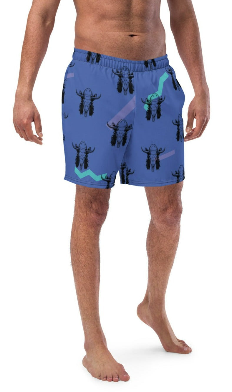 Yeehaw Mullet Cowboy Men's Swim Trunks