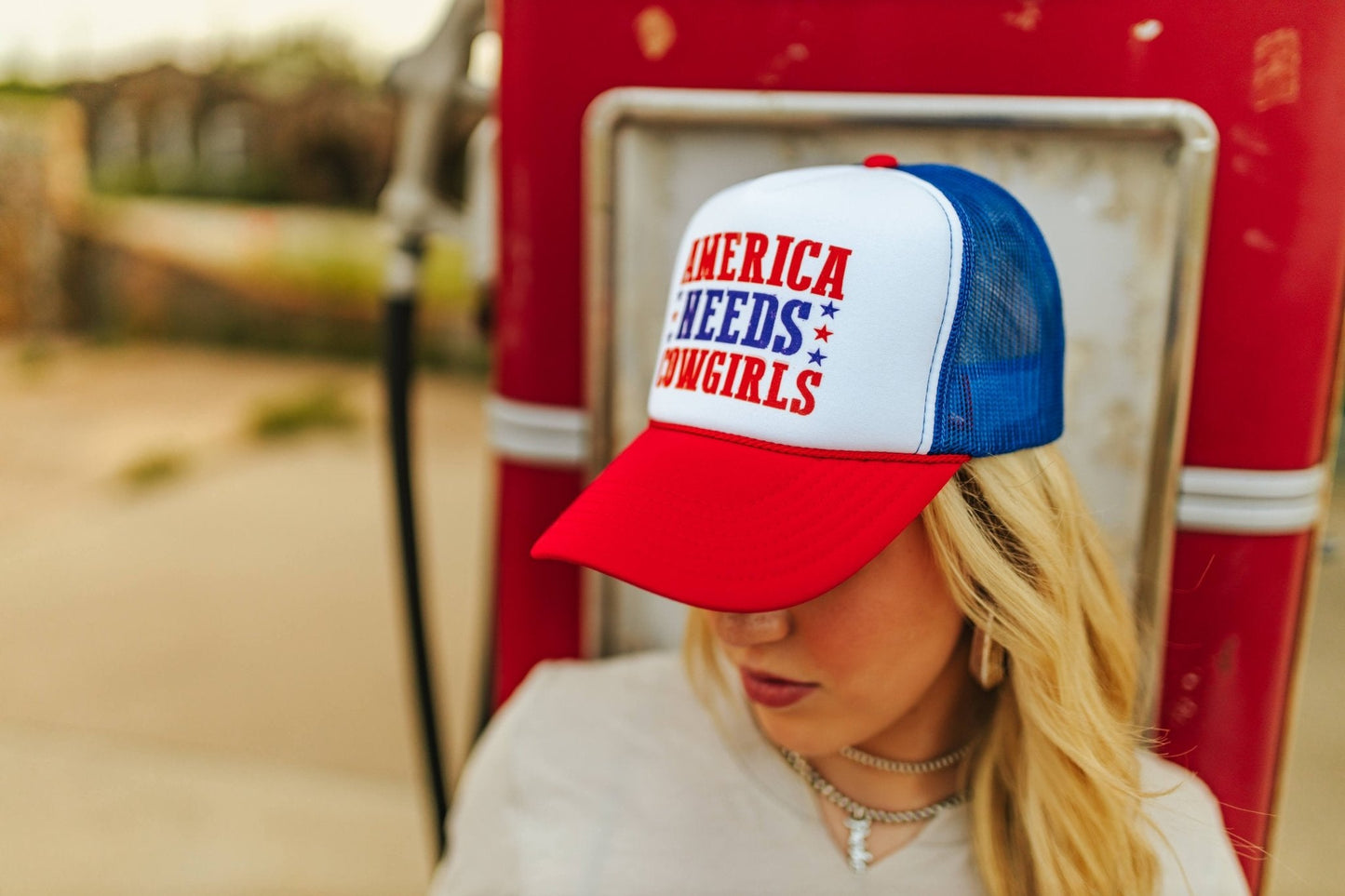 America Needs Cowgirls Trucker HatMultiOS