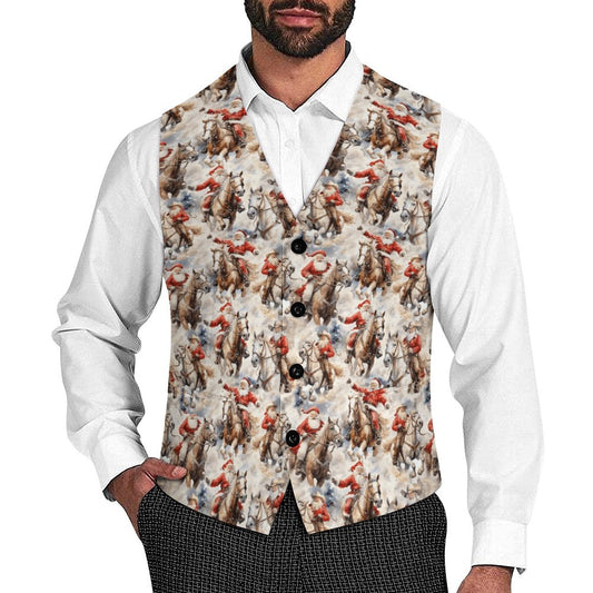 Western Santa Christmas Men's Vest