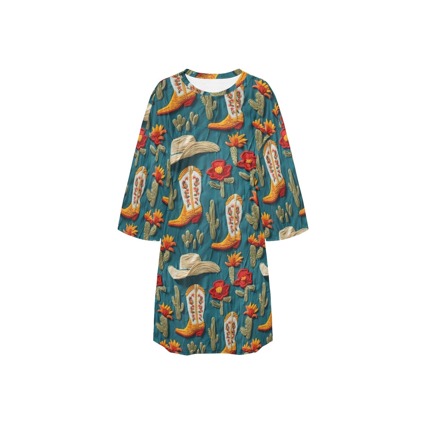 Boots Cactus Hats Oversized Sleep Shirt