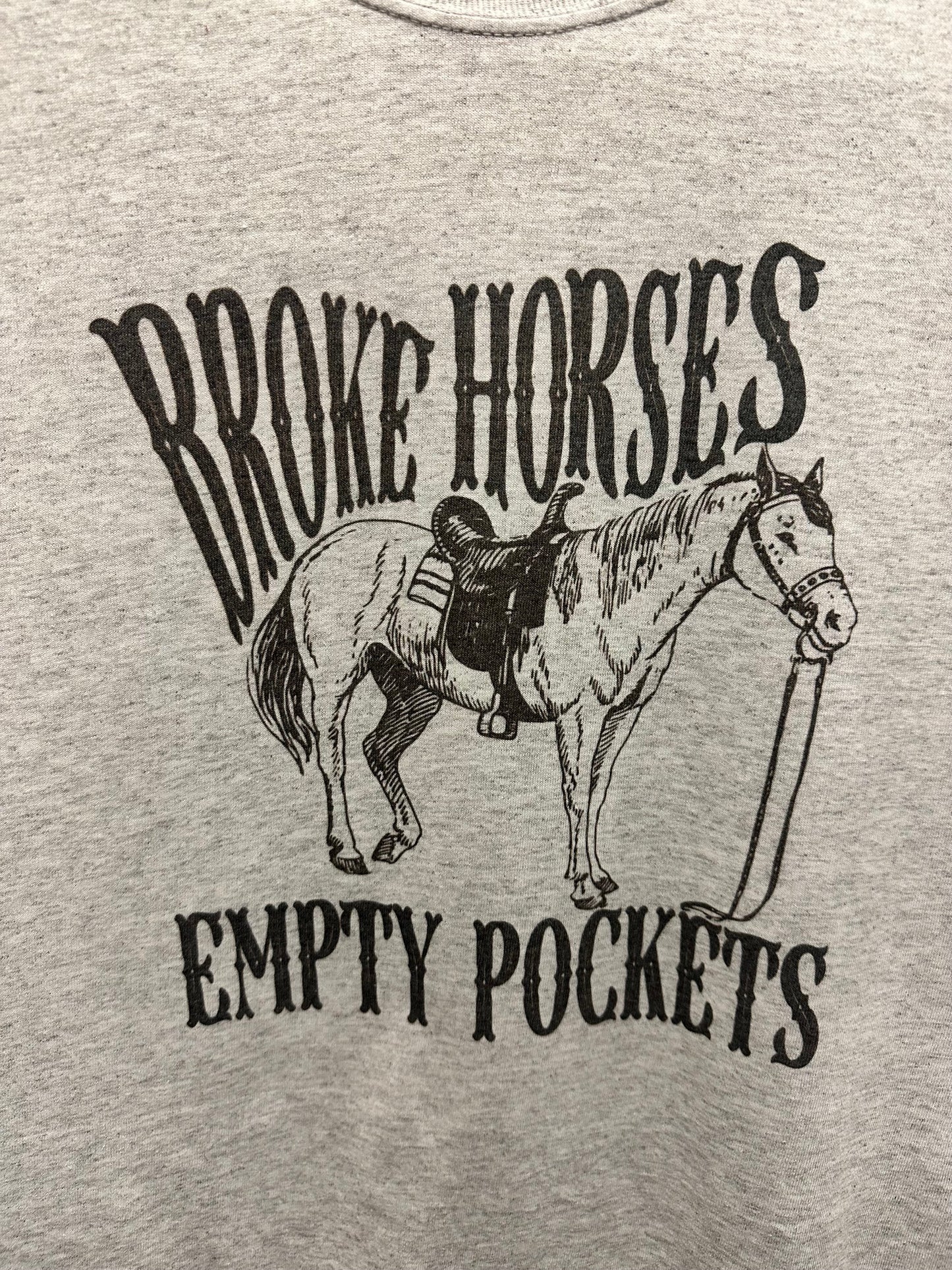 Broke Horses Empty Pockets Graphic Tee - Ash