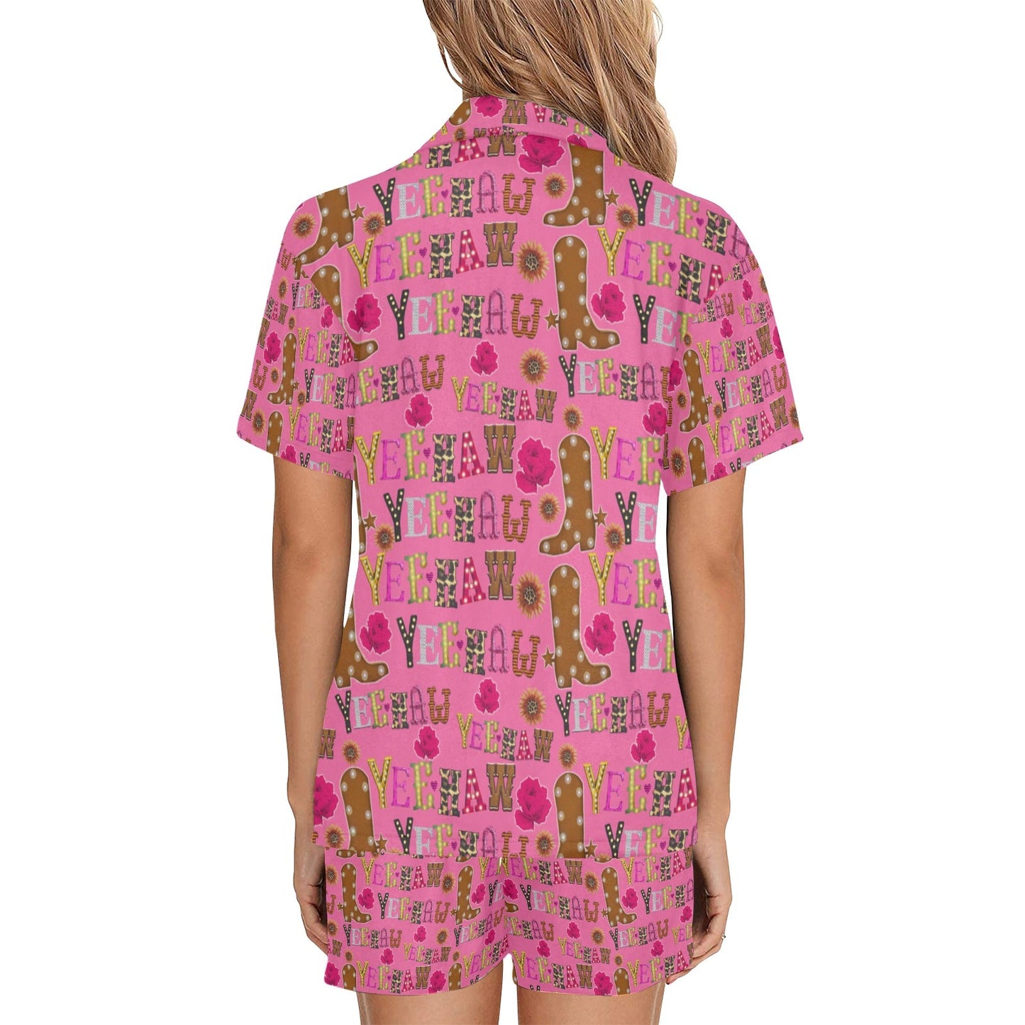 Pink Yeehaw Women's Western Pajama Set