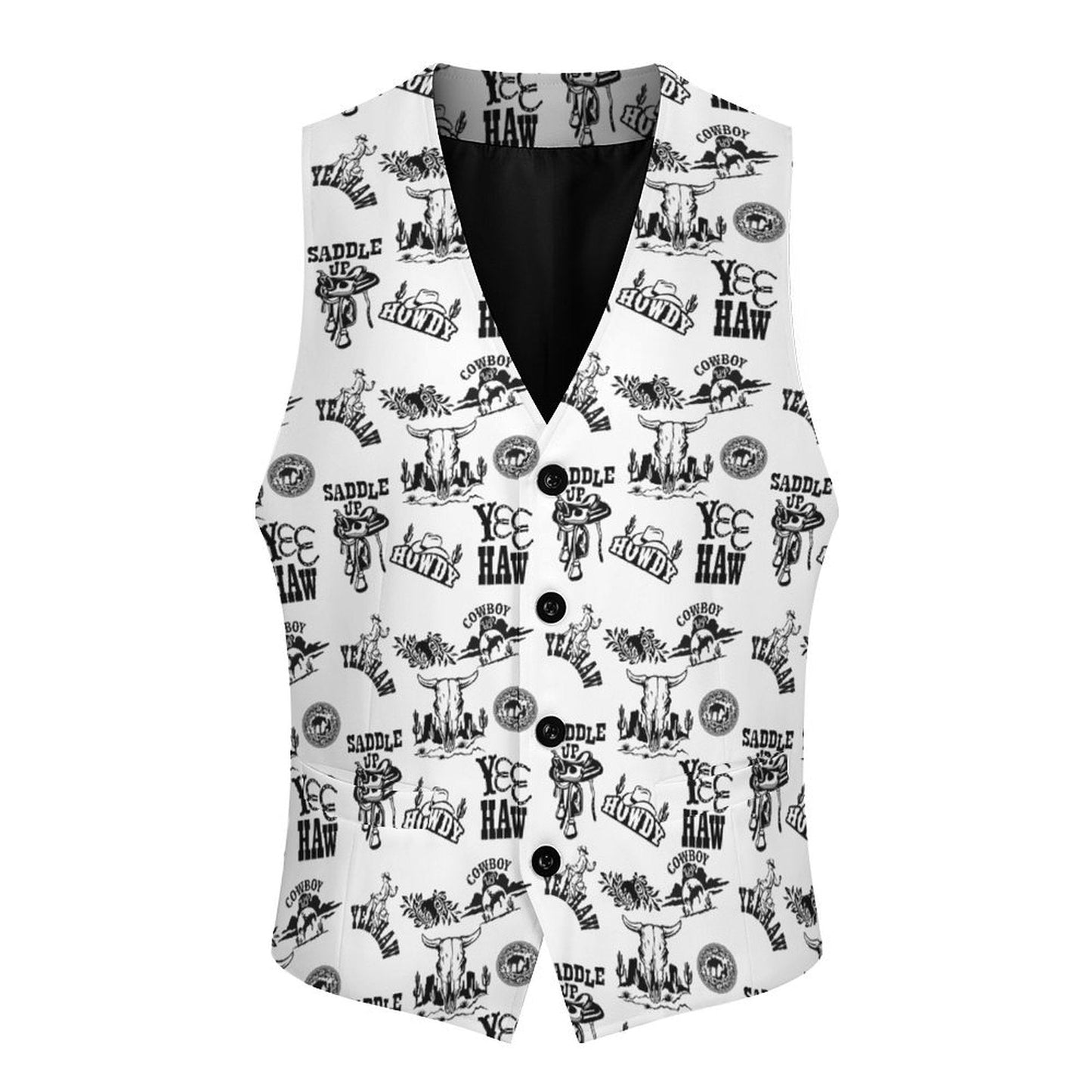 Cowboy Print Men's Western Vest