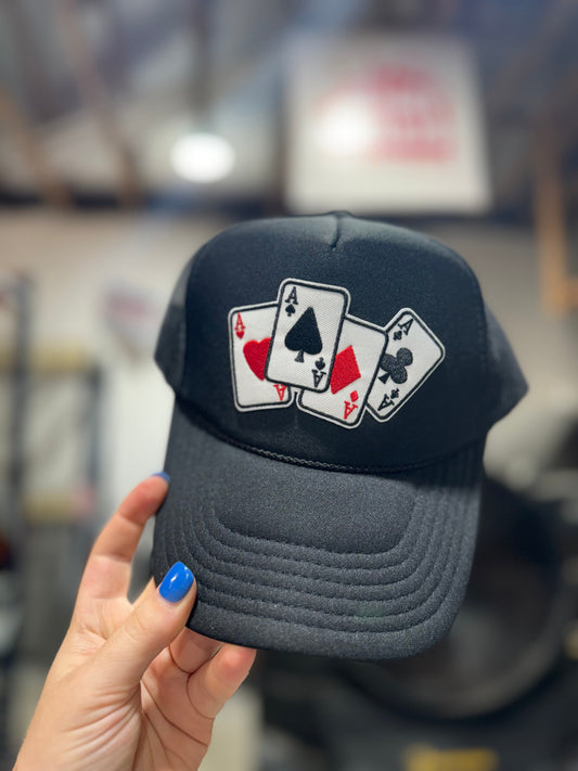 Lucky Aces Patch Trucker Hat