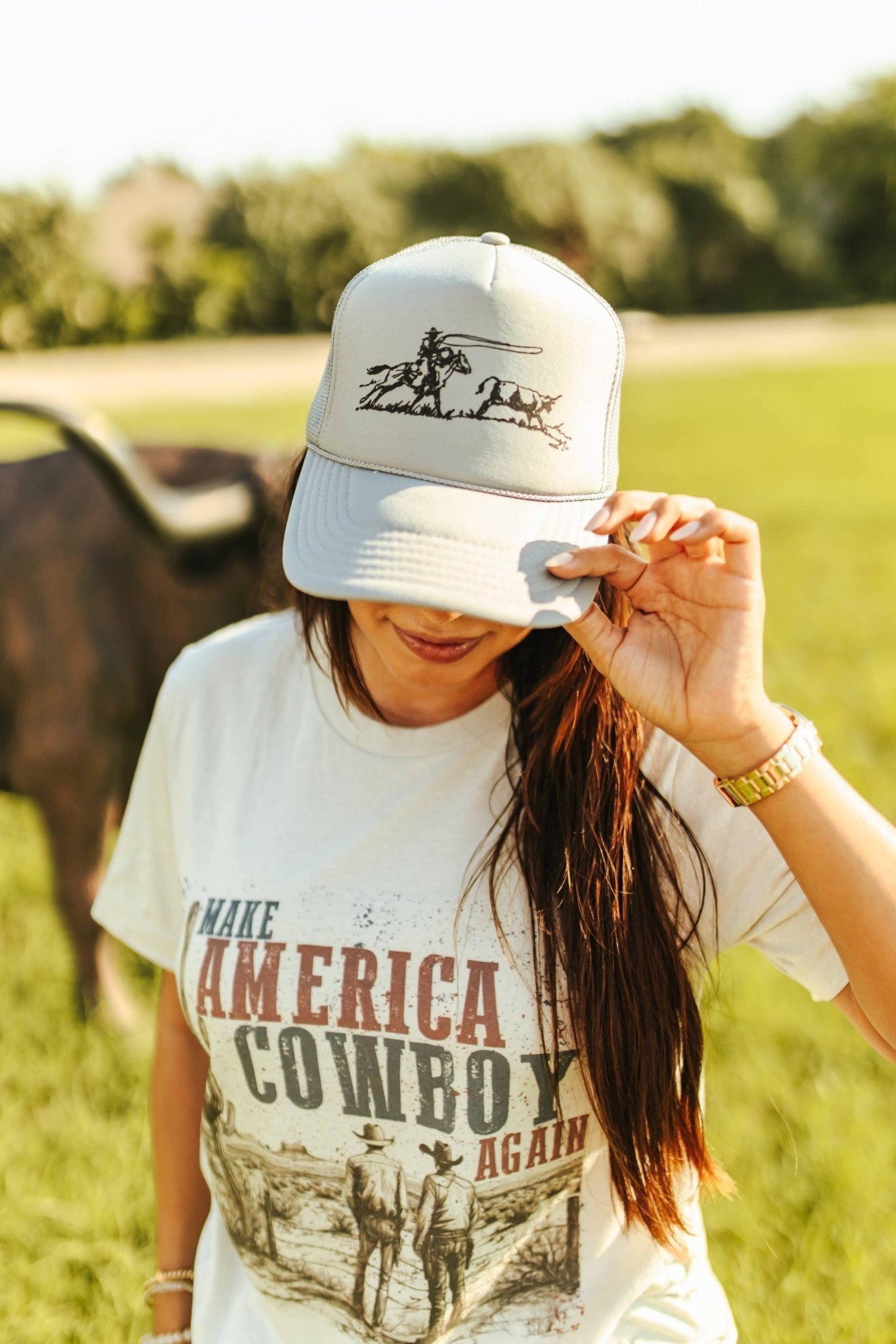 Cowboy Roper Trucker HatOliveOS