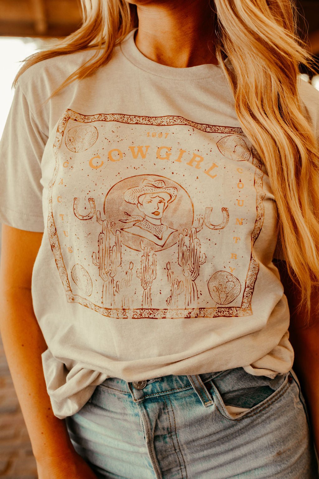 Cowgirl Bandana Graphic TeeCementS