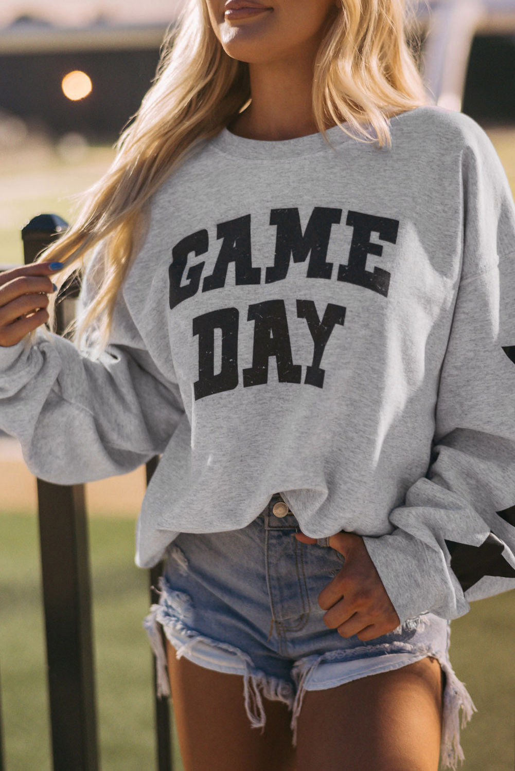 Grapefruit Orange Game Day Graphic Rugby Football Season Sweatshirt