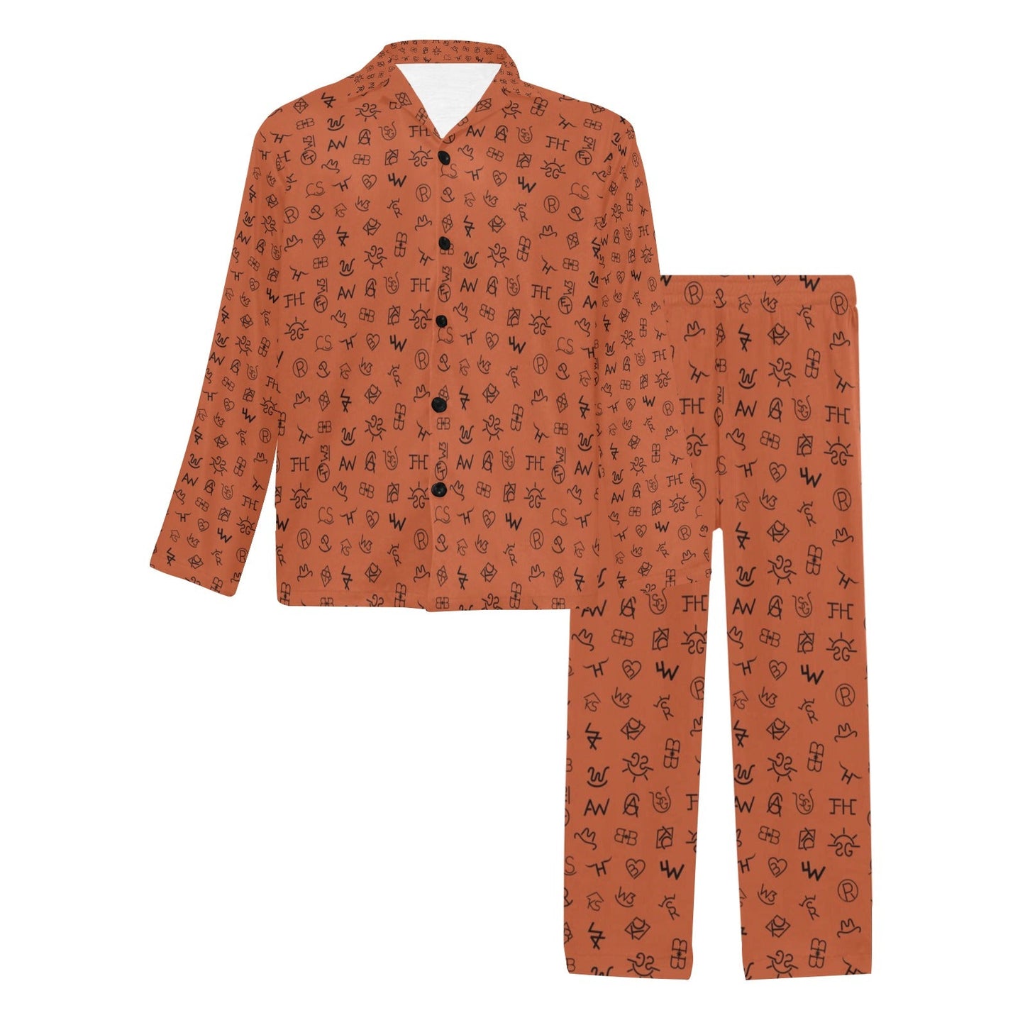 Rust Cattle Brands Men's Western Pajama Set