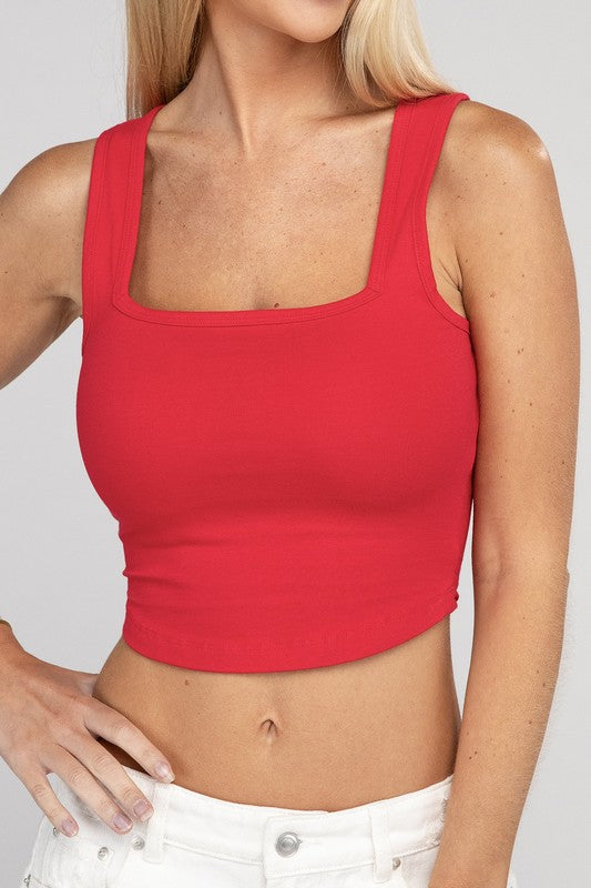 Classic Cotton Square Neck Cami Tank