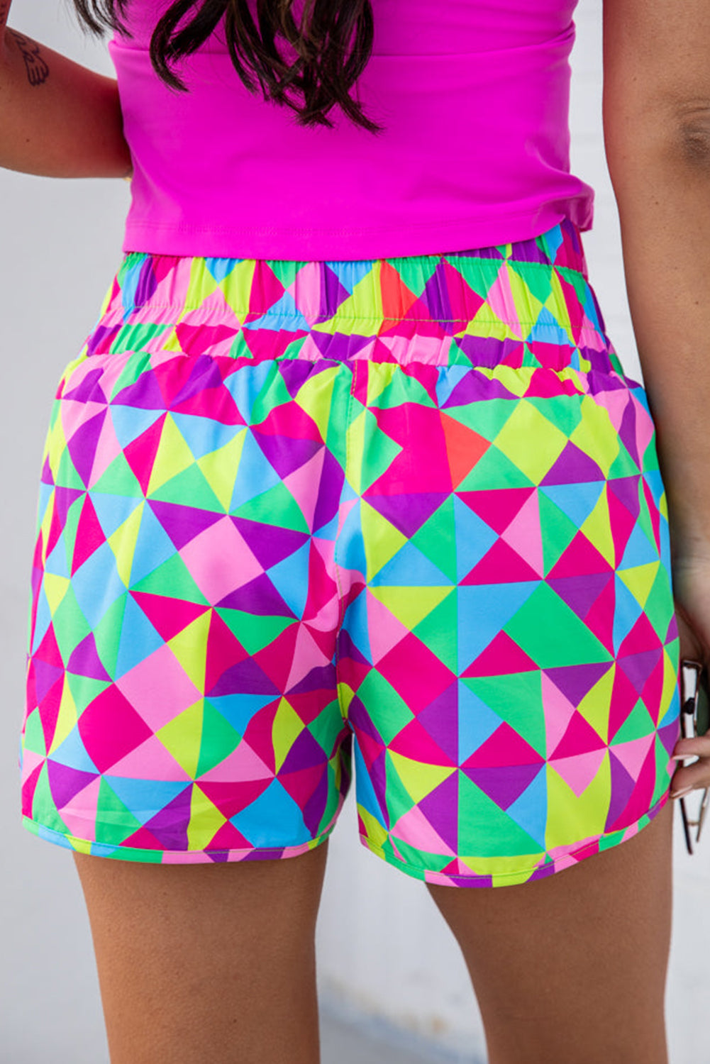 Pink Leopard High Waisted Athletic Shorts