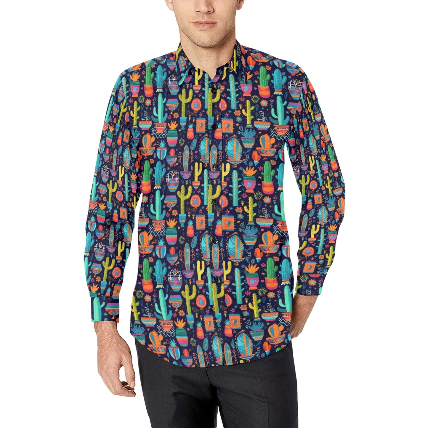 Crazy Cactus Lady Unisex Western Button Up Shirt