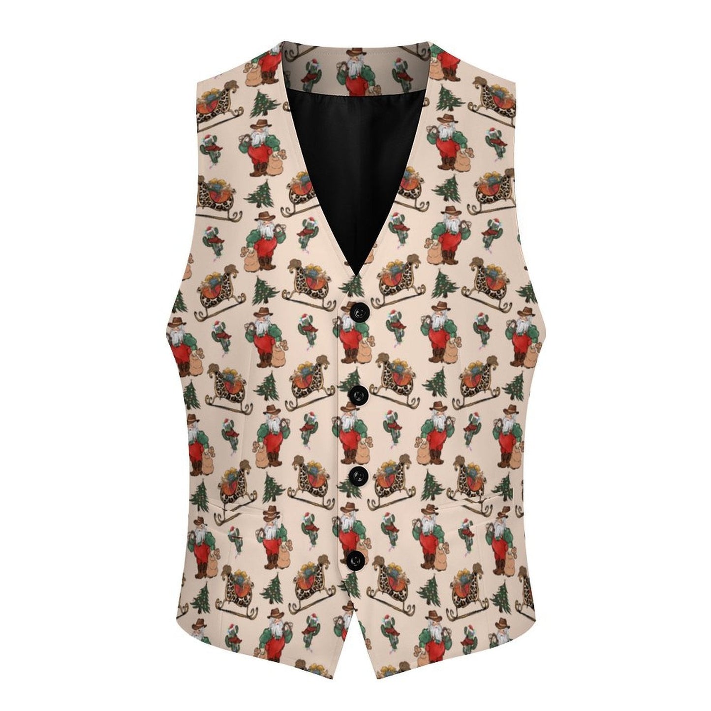 Santa's Sleigh Men's Western Vest