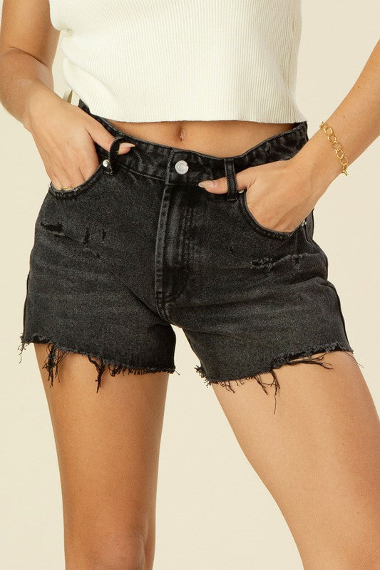 The Em Distressed Denim Shorts