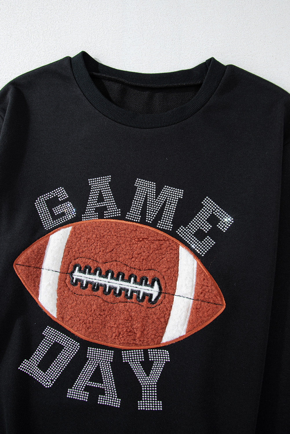 Black GAME DAY Rugby Football Graphic Pullover and Shorts Casual Outfit