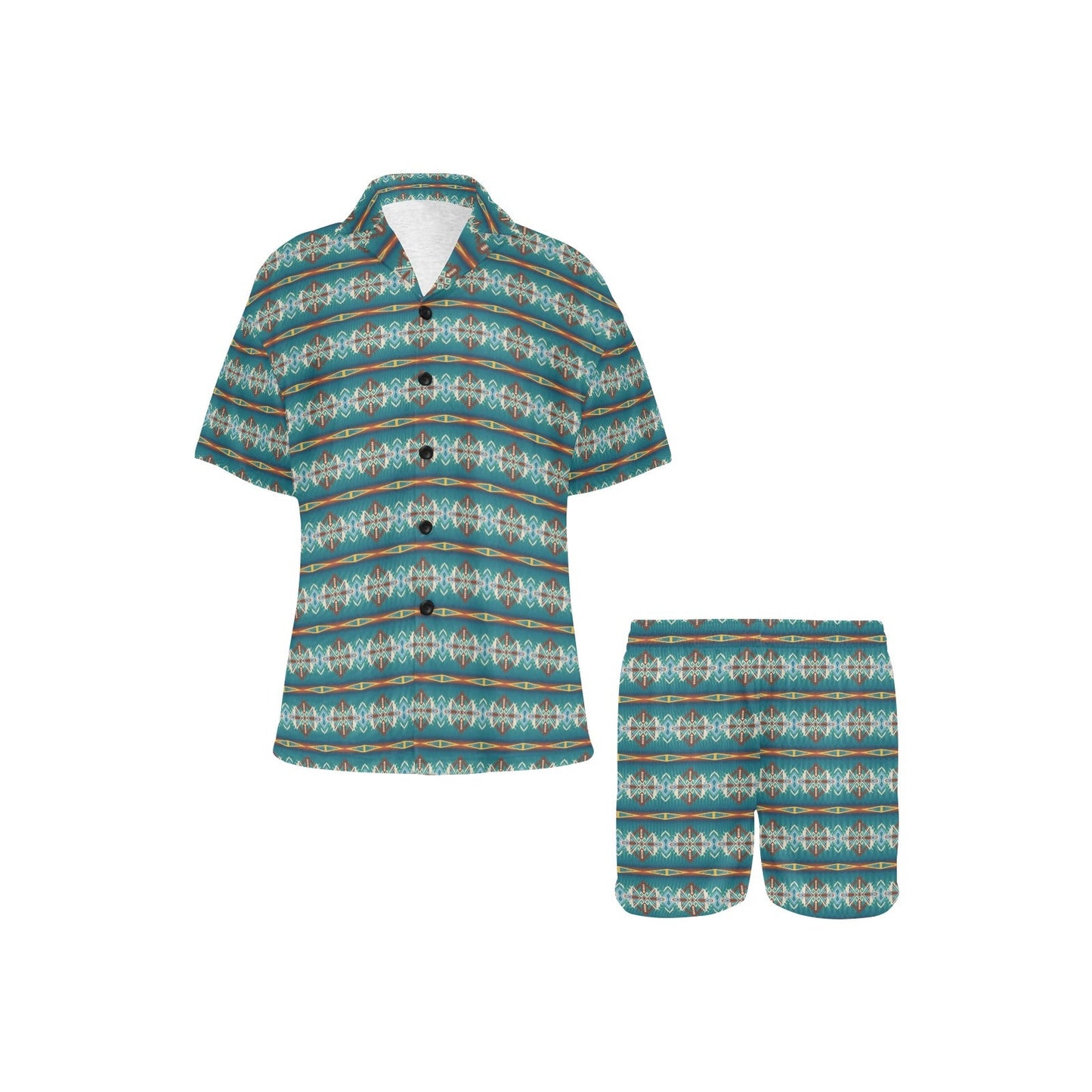 Teal Aztec Women's Western Pajama Set