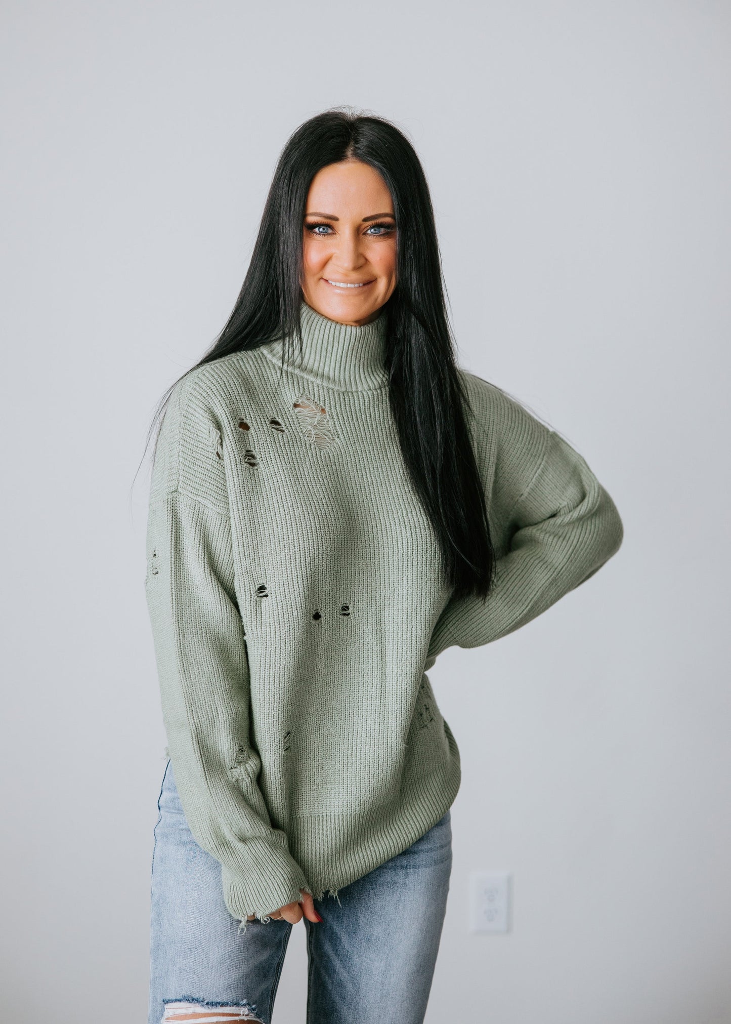 Ettie Distressed Sweater by Lily and Lottie