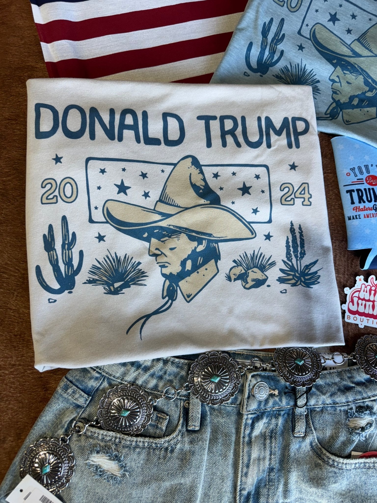 Donald Trump Desert Cowboy Graphic TeeCool GreyS