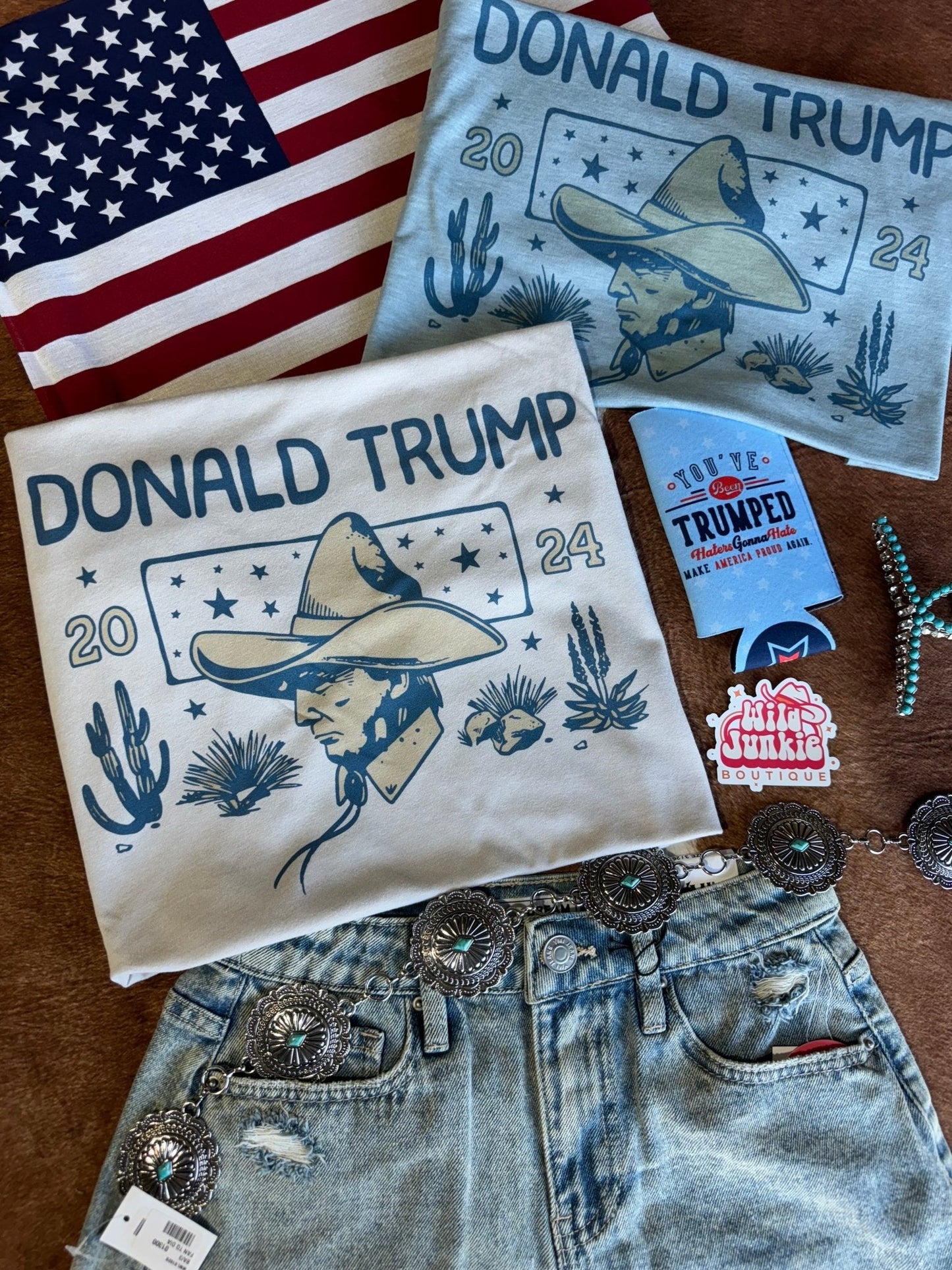 Donald Trump Desert Cowboy Graphic TeeCool GreyS