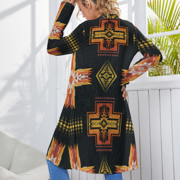 Fire Aztec Lightweight Cardigan Large Print