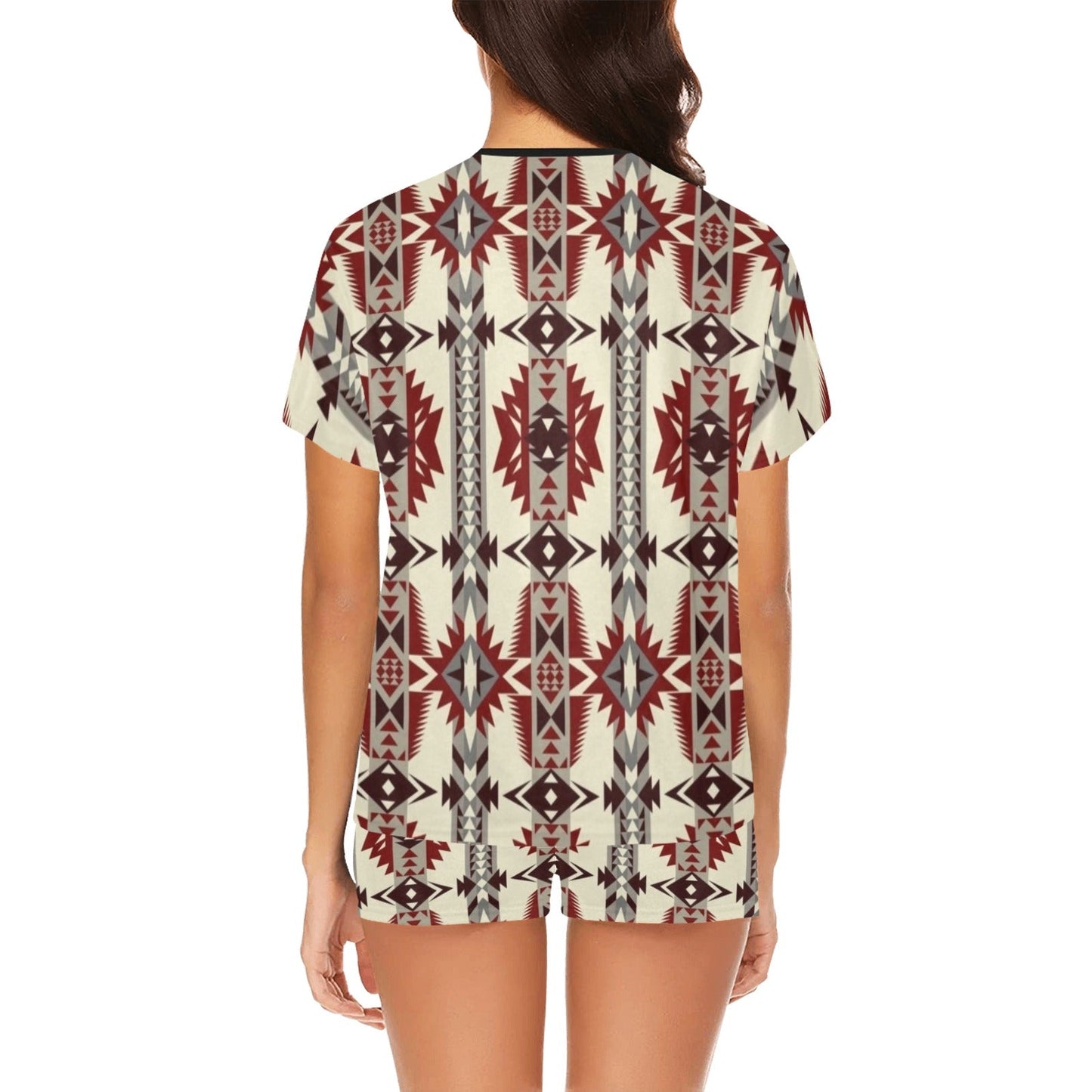 Southwestern Aztec Pajama Top Short Set