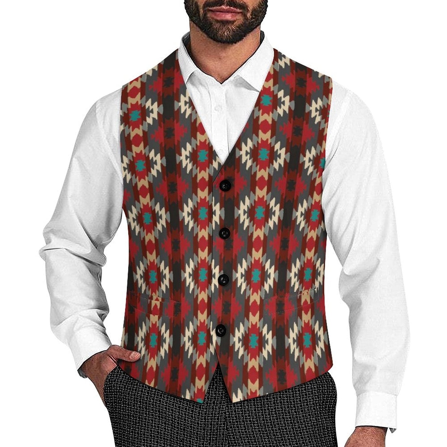 Southwestern Aztec Men's Western Vest