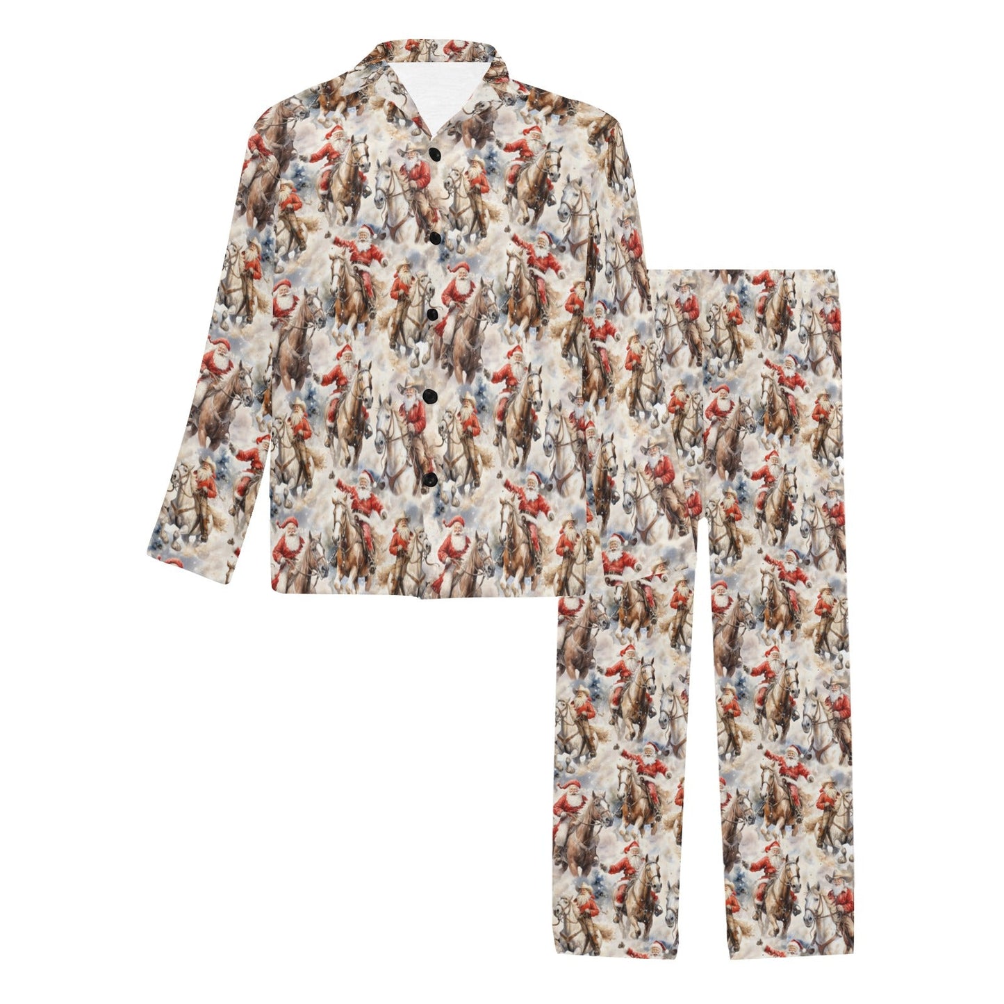 Western Santa Christmas Men's Pajamas