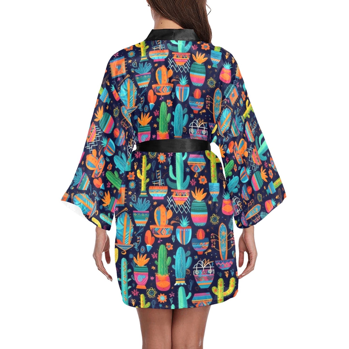 Crazy Cactus Lady Women's Lounge Kimono Robe