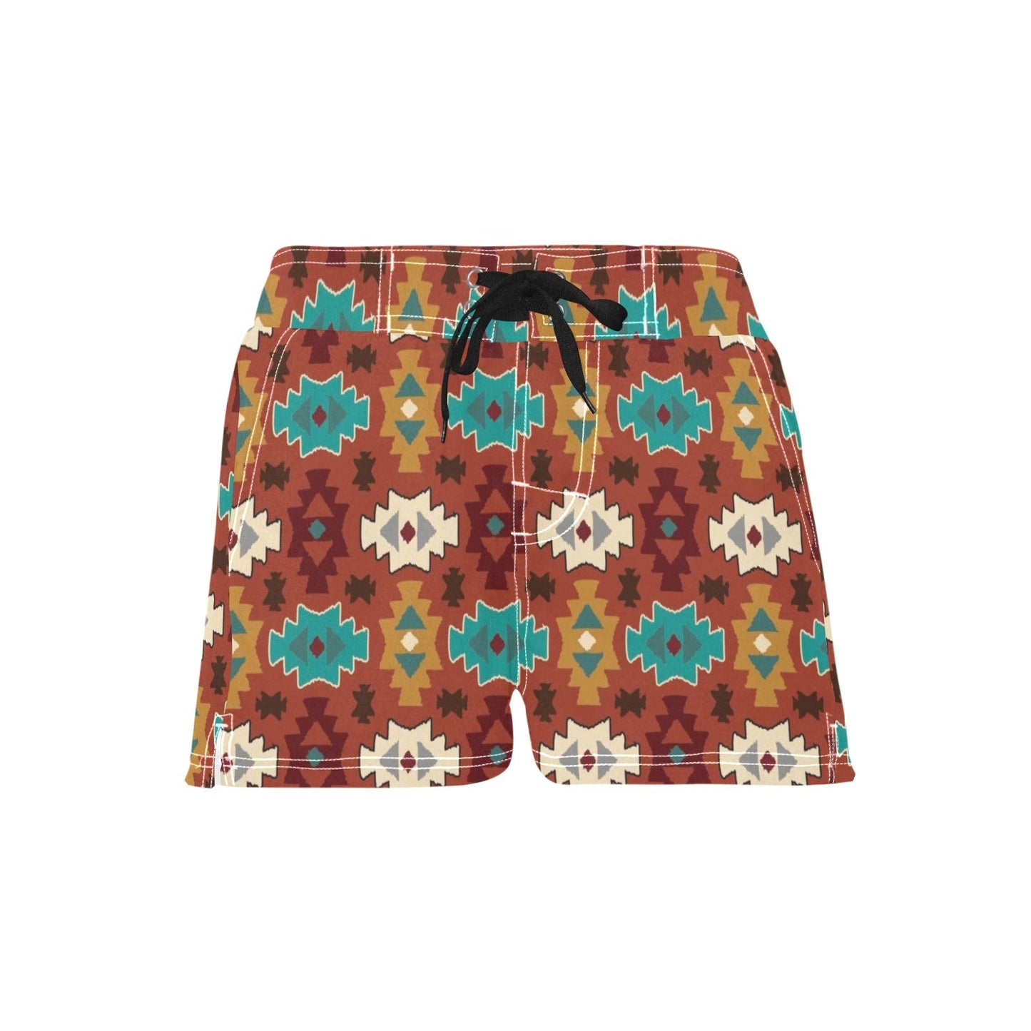 Women's Brown Aztec Beach Board Shorts