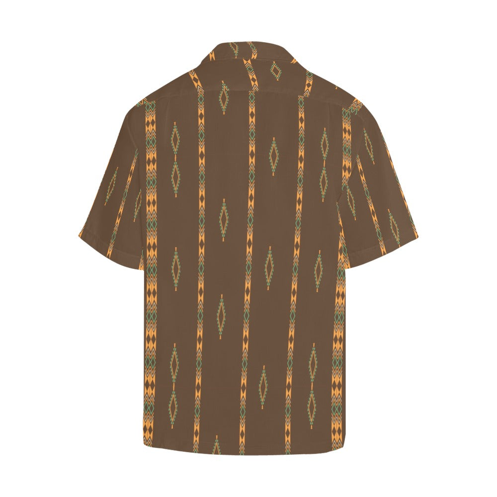 Mocha Aztec Men's Western Camp Shirt