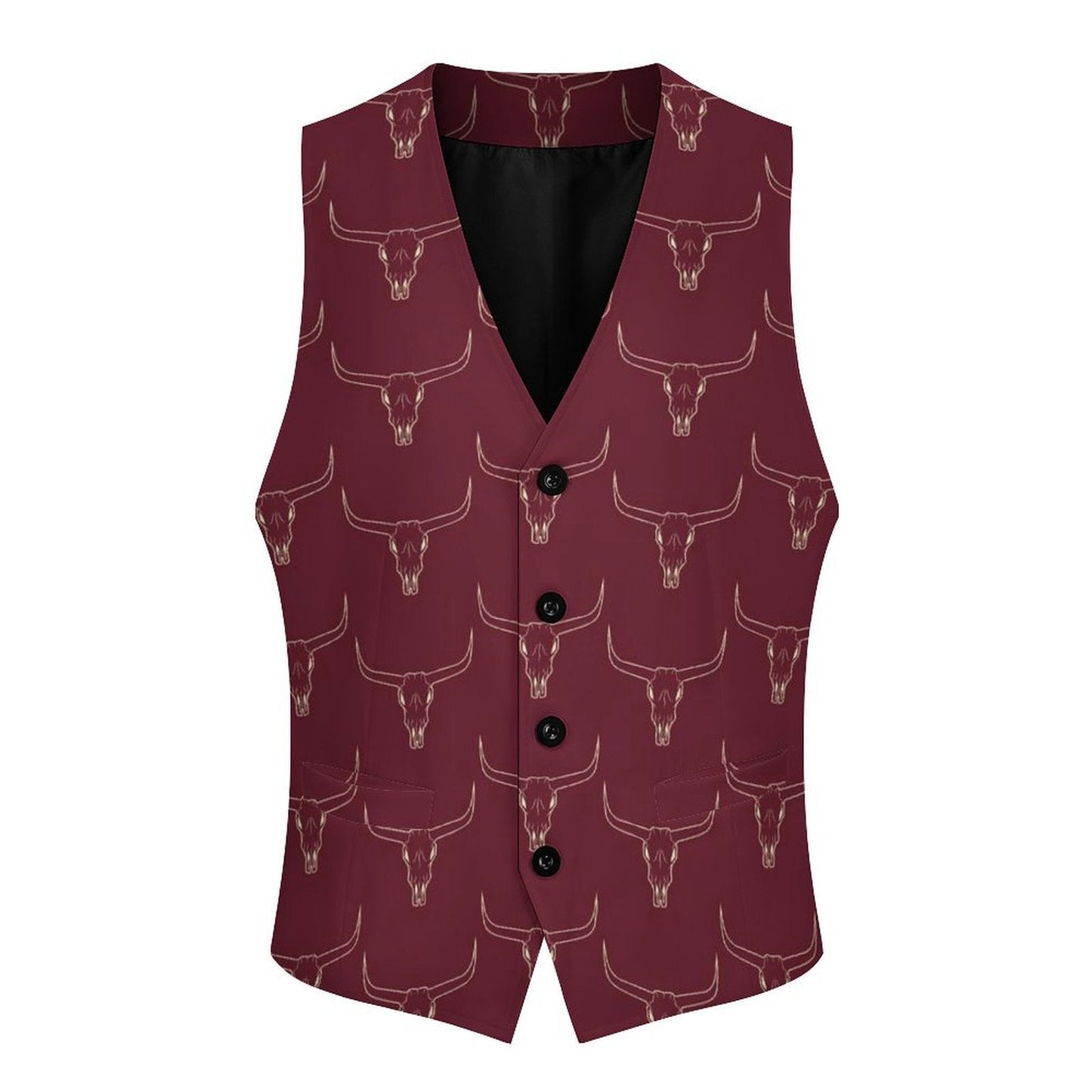 Burgandy Longhorn Men's Western Vest