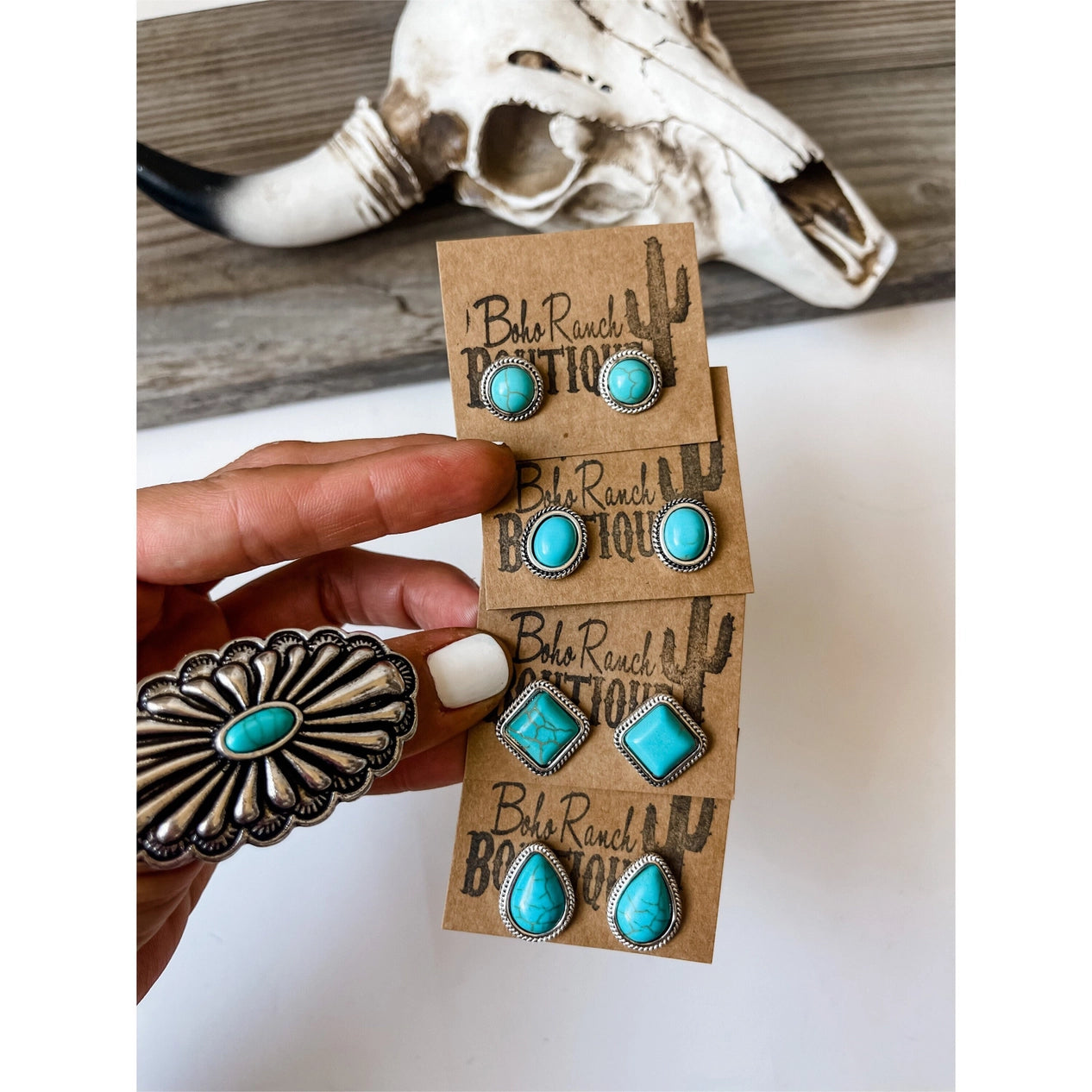 SQUARE ONLY Turquoise Stud Earrings