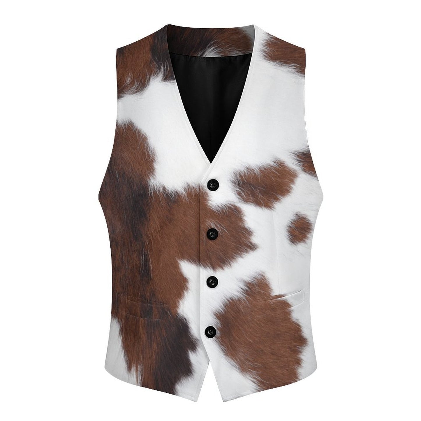 Cowhide Print Men's Western Vest