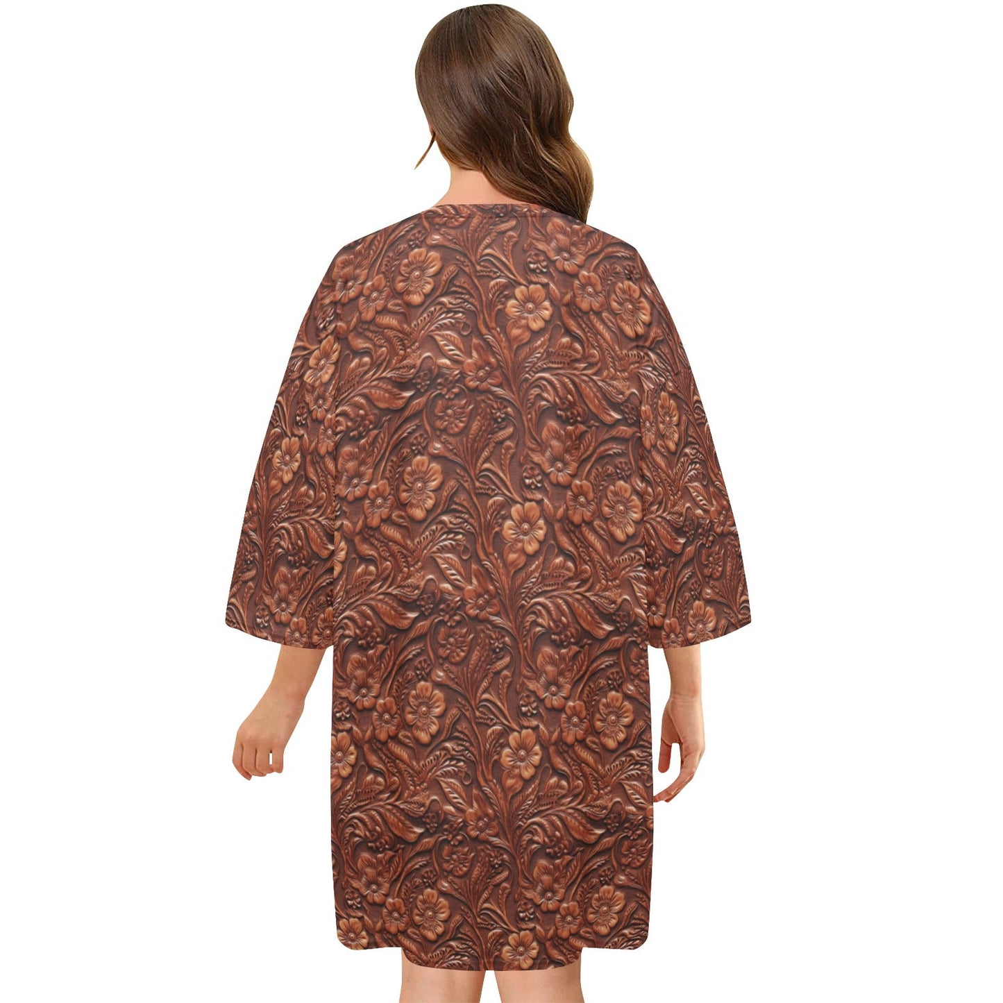 Tooled Leather Print Oversized Sleep Shirt