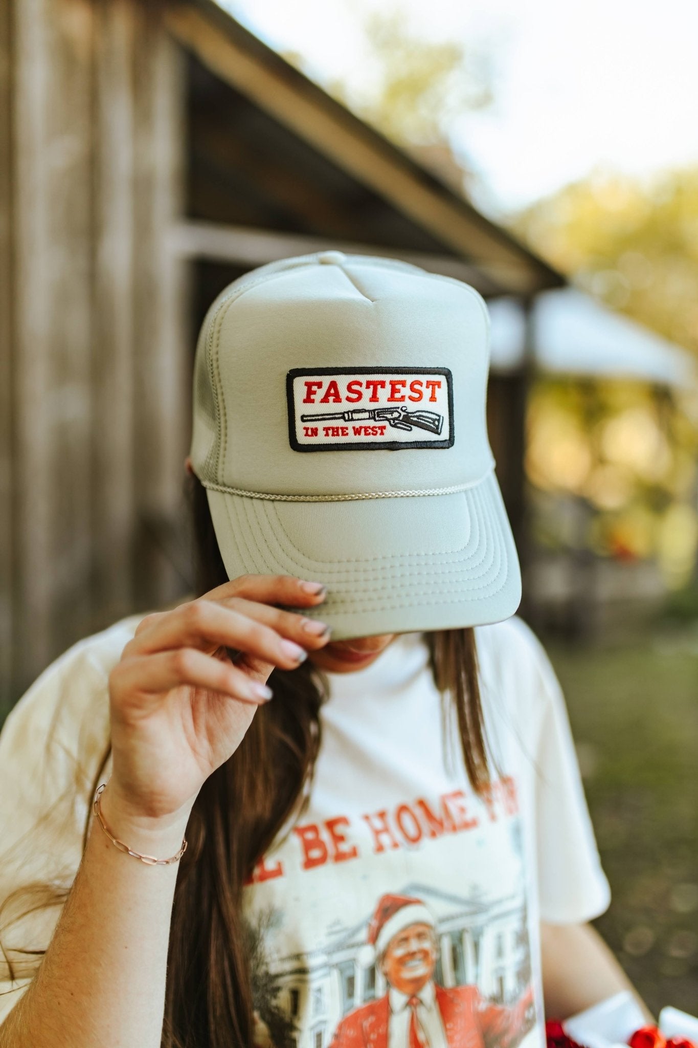 Fastest in the West Patch Trucker HatGrey