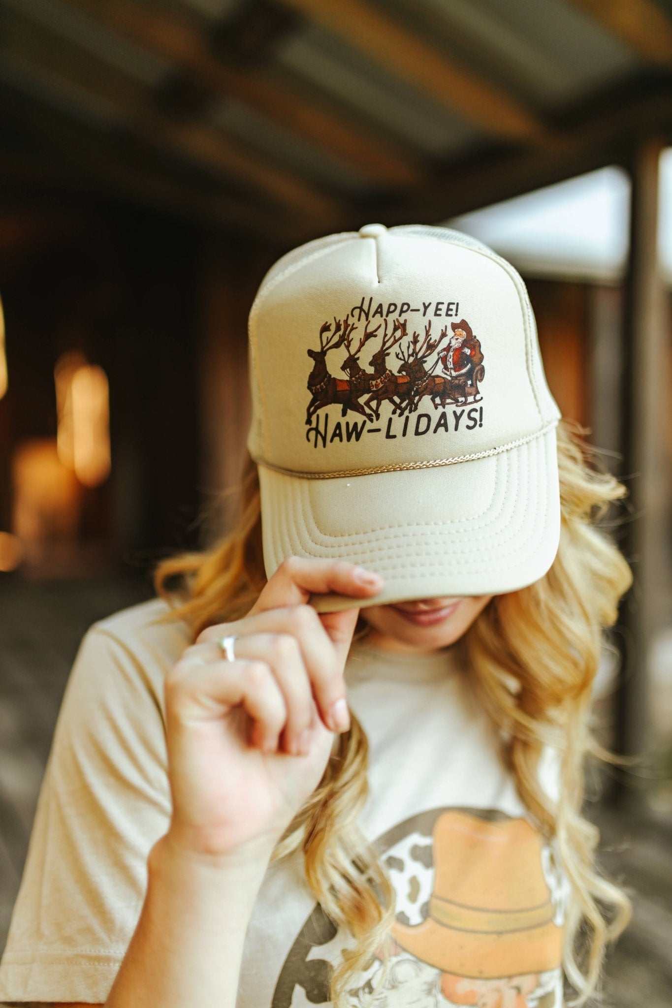 Happy Yee Haw Holidays Trucker Hat