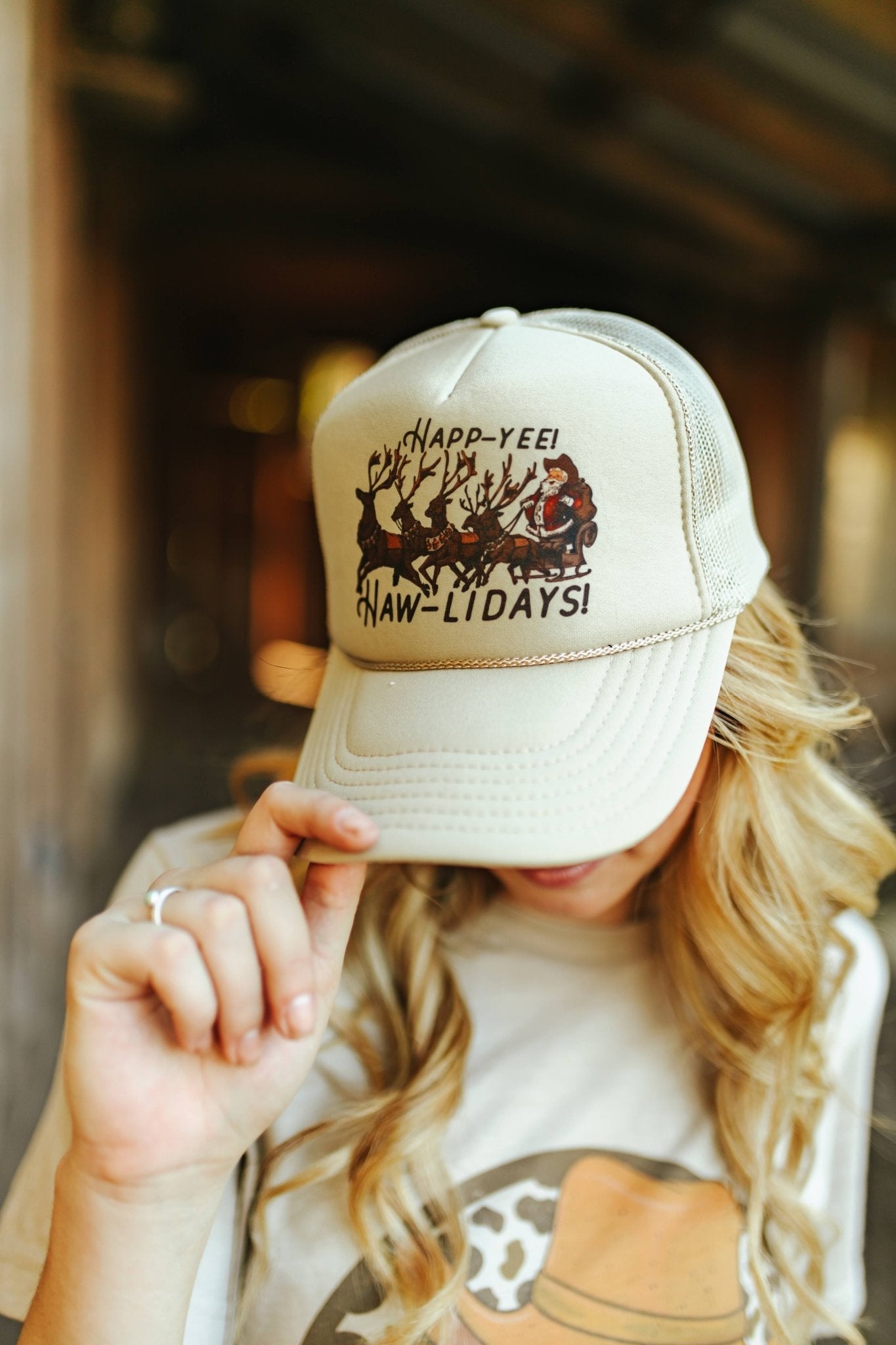 Happy Yee Haw Holidays Trucker Hat